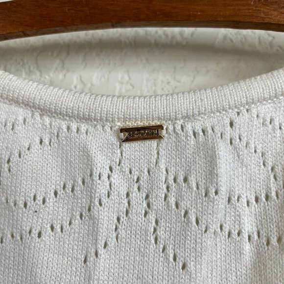 St John Spring 00s Butterfly Santana Knit Perforated Shell - Picture 4 of 5